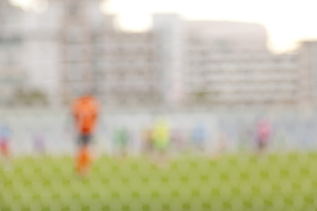 blurred image of football fieldの写真素材