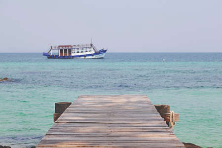 Walkway, Pier by the beachの写真素材