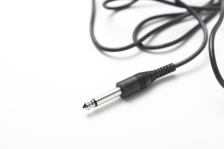 audio cable isolated on white backgroundの写真素材