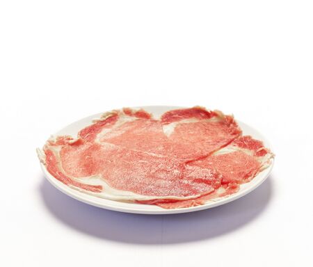 beef sliced on whiteの写真素材