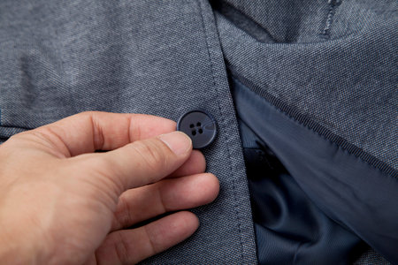Close-up of black men's suit