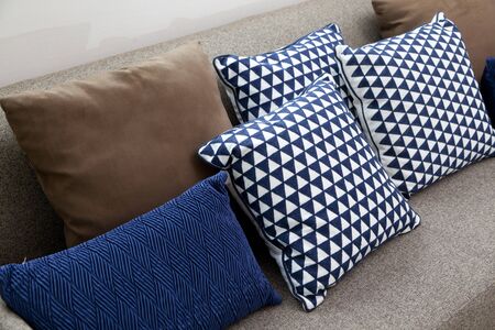 comfy cushion on sofa in living roomの写真素材