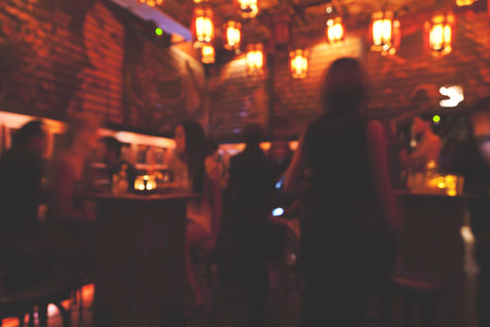 Blurred background – bar and restaurant at night