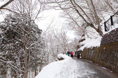 Snow winter in shirakawago, takayamaのeditorial素材