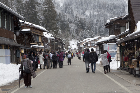 Historic Village of Shirakawa-go in winterのeditorial素材