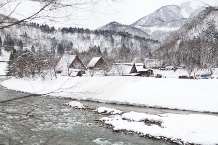 Shogawa River Valley in the remote mountains at Shirakawaのeditorial素材