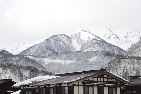 Historic Village of Shirakawa-go in winterのeditorial素材