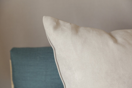 Close up of cushion on sofaの写真素材