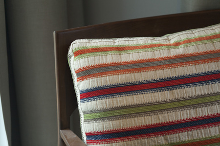 Blue and brown modern livingroom with sofaの写真素材