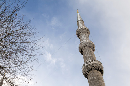 Sultan Ahmed Mosque in the snow Blue Mosque in Istanbul, Turkeyのeditorial素材
