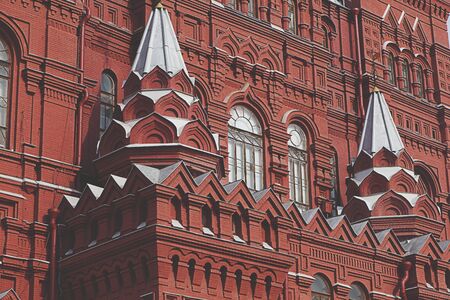 Scenic view of the State Historical Museum from Red Square, iconic landmark in central Moscow, Russiaの写真素材