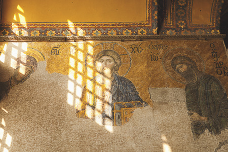 Jesus Christ mosaic at Hagia Sophiaのeditorial素材