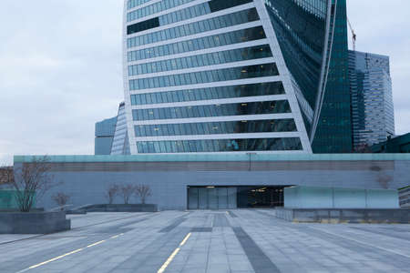 Skyscrapers of Moscow City international business centre in Moscow, Russia.のeditorial素材