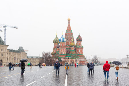 Saint Basil's Cathedral in Red Square, Moscow, Russia.