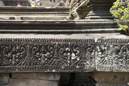 details of sandstone carving at Phanomrung historical park,Burirum,Thailandのeditorial素材