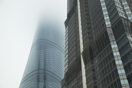 Modern office buildings in Lujiazui district, Shanghai.のeditorial素材