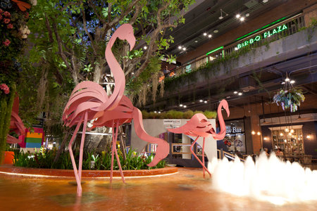 People enjoy shopping at Central Festival Eastville in Bangkok, Thailandのeditorial素材