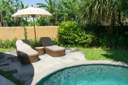 Swimming Pool and Daybedsの写真素材