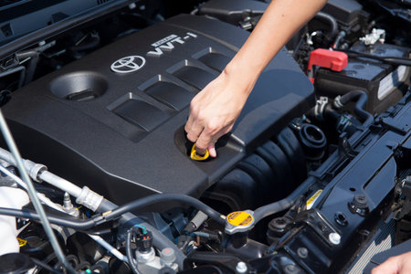 Checking the car engine