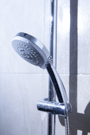 shower head in bathroomの写真素材