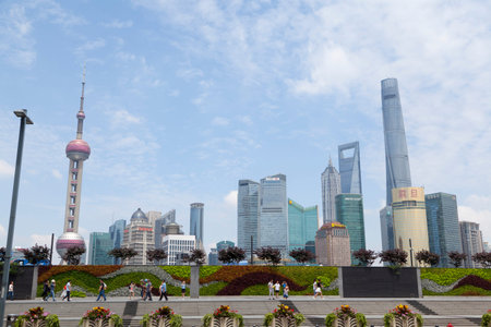 Shanghai skyline in sunny day, China