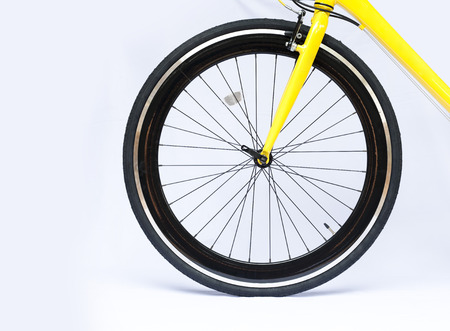 close up of bicycle on white backgroundの写真素材