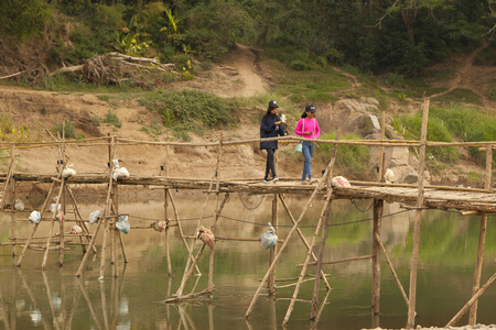 Riverside of the Mekong Luang Prabang Laos.のeditorial素材