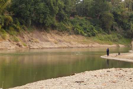 Riverside of the Mekong Luang Prabang Laos.のeditorial素材