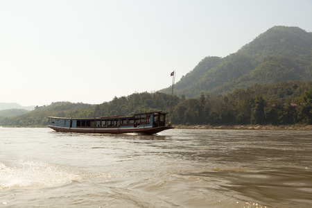 Riverside of the Mekong Luang Prabang Laos.のeditorial素材