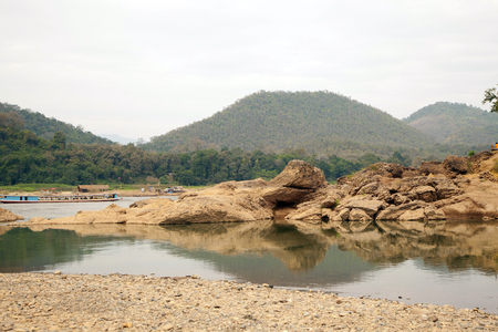 Riverside of the Mekong Luang Prabang Laos.のeditorial素材