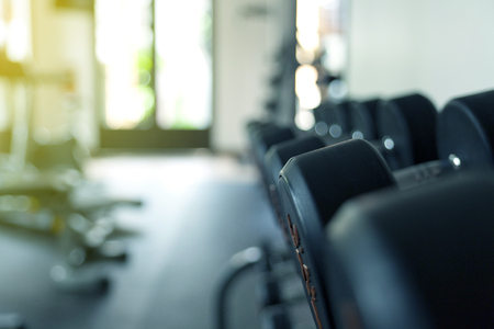 Sport equipment in fitness room or gym roomの写真素材