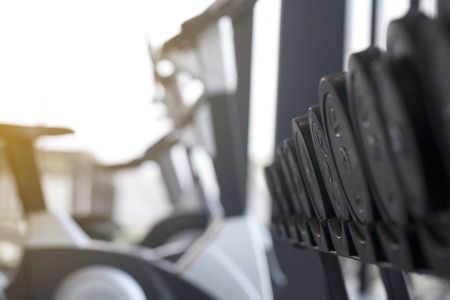 Sport equipment in fitness room or gym roomの写真素材