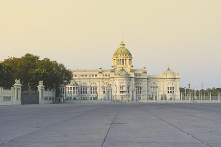 Anantasamakhom Throne Hall in Bangkok with blue skyの写真素材