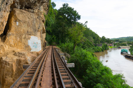 Death Railway Old railway at Hellfire Pass in Kanchanaburi, Thailand