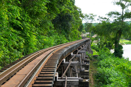 Death Railway Old railway at Hellfire Pass in Kanchanaburi, Thailand