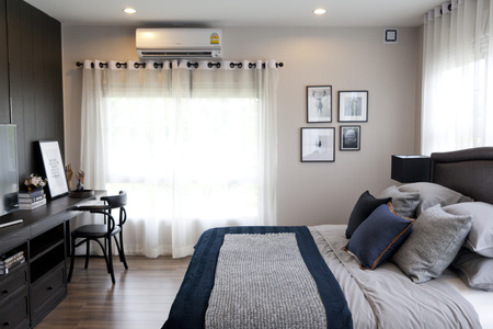 Modern classic style interior bedroom with pillowsの写真素材