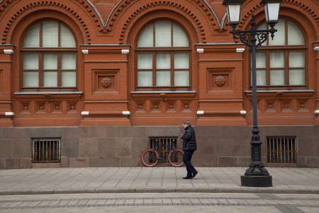 The State Historical Museum on the Red Square in Moscow, Russia.のeditorial素材