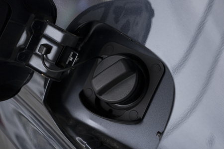 Open hatch of the car gas tankの写真素材