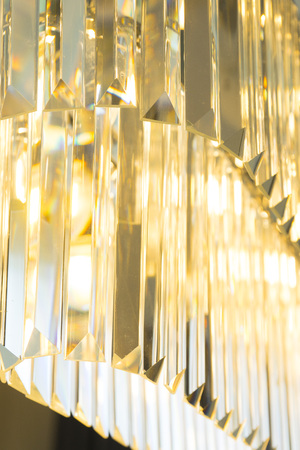 Close up Beautiful luxury Crystal Chandelier Lightingの写真素材
