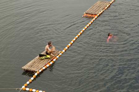 Tourists enjoy water sport at Grand Canyon in Chiang Mai,Thailandのeditorial素材
