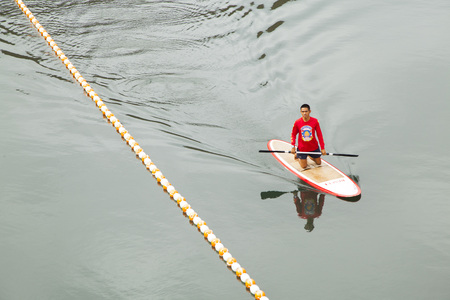 Tourists enjoy water sport at Grand Canyon in Chiang Mai,Thailandのeditorial素材