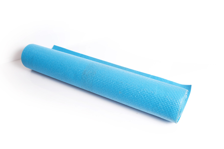 An exercise mat isolated against a white backgroundの写真素材