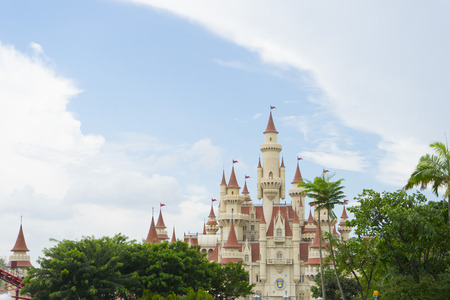 Unidentified tourists enjoy the view at Universal Studio in Singaporeのeditorial素材