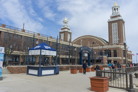 Chicago's Navy Pier with Grand Ballroom on sunny dayのeditorial素材