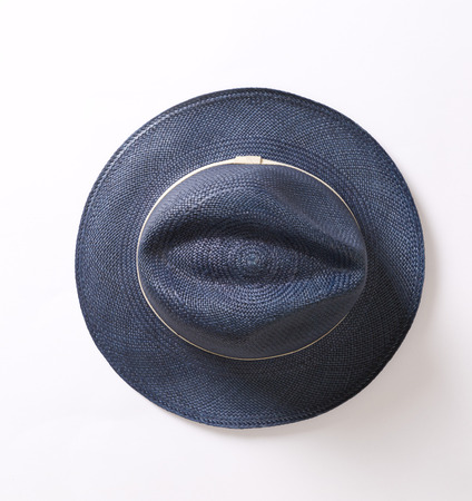 Vintage Straw hat fasion for man isolated on white backgroundの写真素材