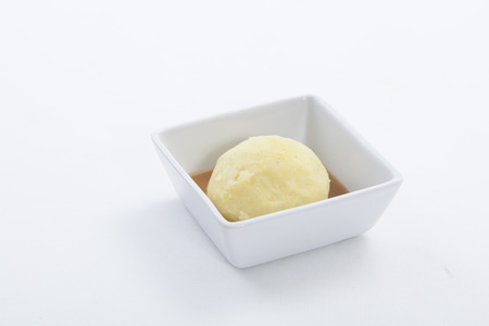 Mashed potato in white plateの写真素材