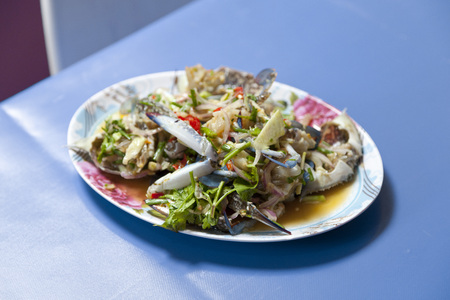 Spicy salad with crab,Thai foodの写真素材