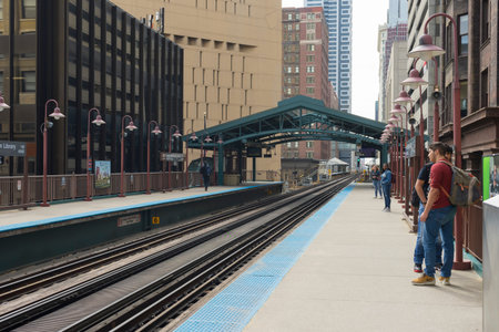 The view of Harold Washington Library-State/Van Buren train station in Chicago,USA