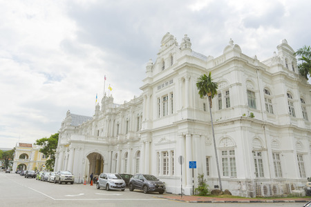 Old colonial building of Penang MBPP Town Hall in Penang, Malaysiaのeditorial素材