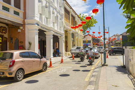 Old colonial building and street view around Sun Yat Sen Museum area in Penang, Malaysiaのeditorial素材